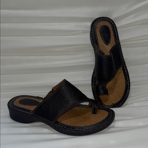 BOC Women's Dark Brown Leather Sandals - Picture 1 of 7